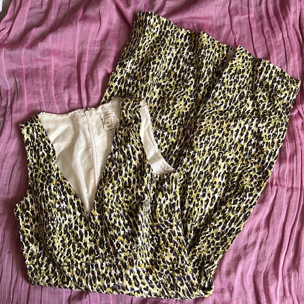 J. Crew dress in leopard print purple & yellow - Picture 4 of 8